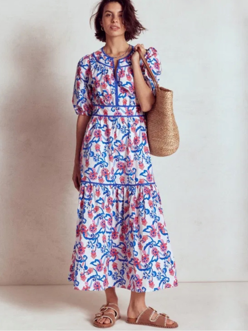 BODEN Rhea Embroidered Midi Dress Size 6P
